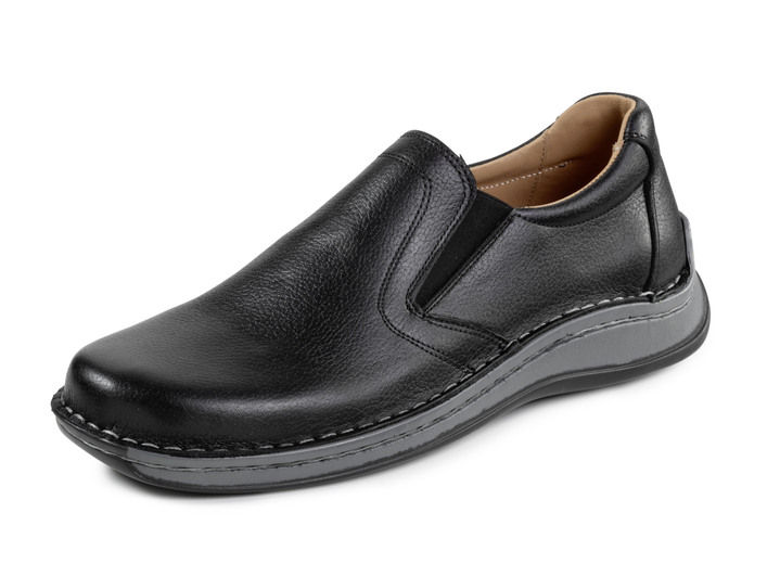Instappers & veterschoenen - GINO GALANTE, klassieke herenpantoffels, met uitneembaar voetbed, in Größe 040 bis 046, in Farbe ZWART Ansicht 1