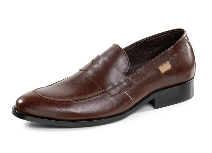 Instappers & veterschoenen - GINO GALANTE, elegante herenpantoffels, met uitneembaar voetbed, in Größe 040 bis 046, in Farbe BRUIN Ansicht 1