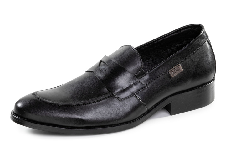 Instappers & veterschoenen - GINO GALANTE, elegante herenpantoffels, met uitneembaar voetbed, in Größe 040 bis 046, in Farbe ZWART Ansicht 1