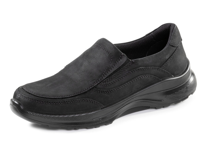 - Slippers gemaakt van nubuckleer, in Größe 040 bis 046, in Farbe ZWART Ansicht 1