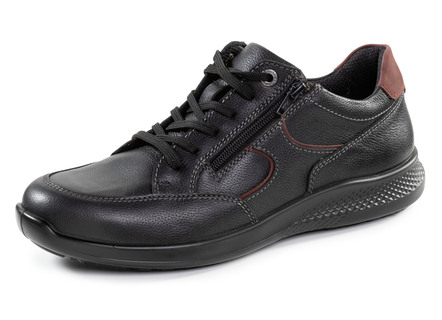 Veterschoen van nappaleer met nubuckleren details