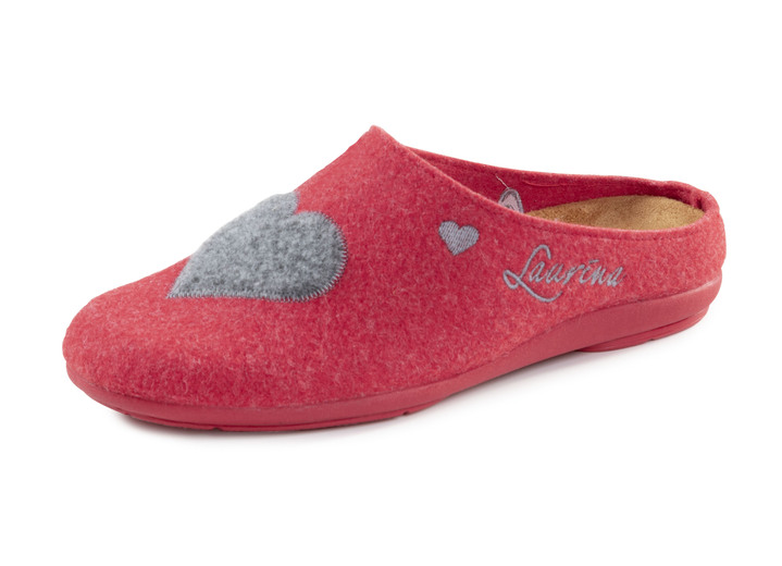 Huisschoenen - Laurina, klassieke damespantoffels, met uitneembaar voetbed, in Größe 035 bis 041, in Farbe ROT Ansicht 1