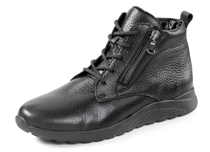 Laarzen & laarsjes - Waldläufer, comfortabele dames enkellaarsjes, winterschoenen, breedte H, gemaakt van hertenleer, in Größe 4 1/2 bis 9, in Farbe ZWART Ansicht 1