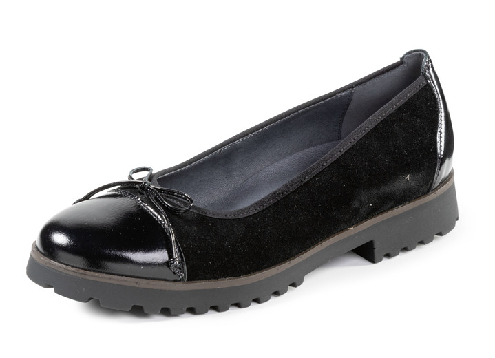 Pumps & ballerina - Waldläufer, elegante damesballerina's, breedte H, met uitneembaar voetbed, in Größe 3 1/2 bis 8, in Farbe ZWART Ansicht 1