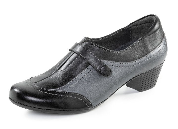 Pumps & ballerina - ELENA EDEN, elegante dames trotteur, breedte G, met uitneembaar voetbed, in Größe 036 bis 042, in Farbe ZWART-OUD ZILVER Ansicht 1