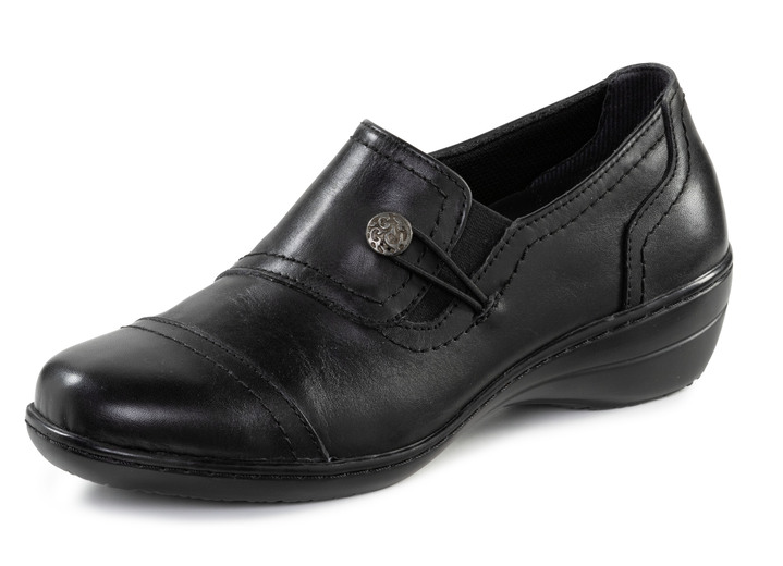 Instappers & veterschoenen - ELENA EDEN pantoffels met metalen sieraden, in Größe 036 bis 042, in Farbe ZWART Ansicht 1