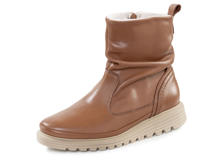 - Mocassin-enkellaarzen van ELENA EDEN, in Größe 036 bis 042, in Farbe COGNAC Ansicht 1