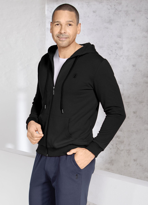 Vrijetijdspakken - Capuchonjack in 5 kleuren Vrijetijdspakken - Capuchonjack in 5 kleuren, in Größe 3XL (64/66) bis XXL (60/62), in Farbe SCHWARZ