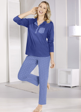 Two-pack pyjama met knoopsluiting en lange mouwen