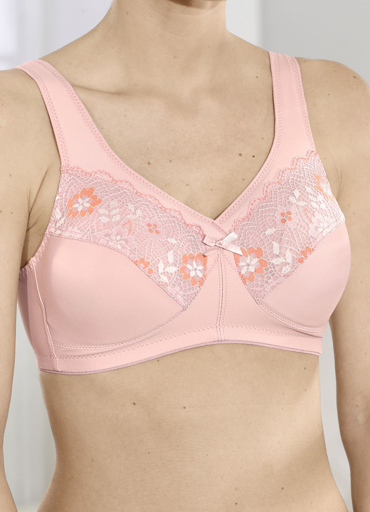 BH zonder beugel - BH met harmonieus elastisch kant, in Größe 080 bis 105, in Cup B, in Farbe OUD ROZE Ansicht 1