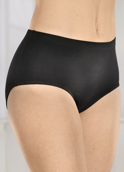Slips - Vijfpack slips met elastische tailleband, in Größe 038 bis 056, in Farbe 3X SCHWARZ, 2X WEISS Ansicht 1
