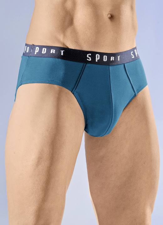 Slips & broeken - Set van vier slips met elastische tailleband, in Größe 005 bis 010, in Farbe 2X BENZINE, 2X MARINE