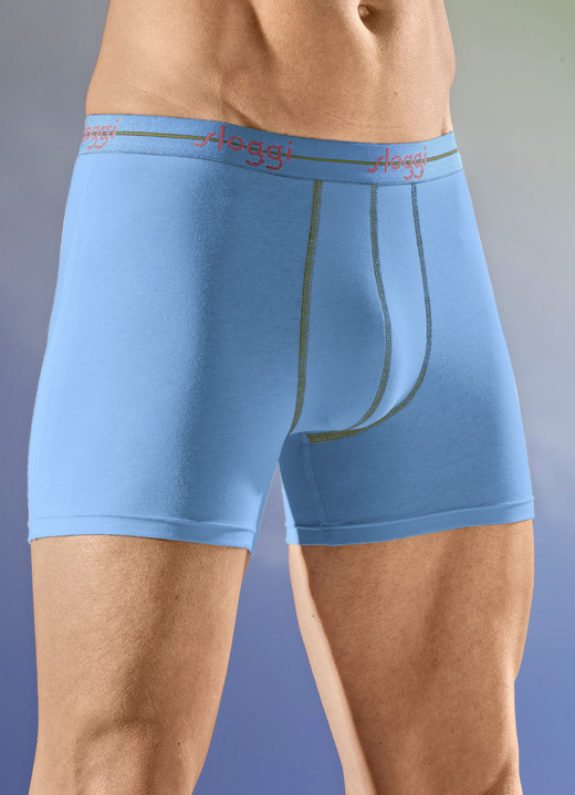 Pants & boxershorts - Sloggi set van twee broeken met elastische tailleband, in Größe 004 bis 008, in Farbe 1X OLIJF, 1X BLAUW Ansicht 1