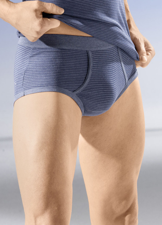 Slips & broeken - Set van zes slips met zachte tailleband, in Größe 005 bis 010, in Farbe 3X BLAUW MOEDER-MARINE, 3X ANTRACIET MOEDER-ZWART Ansicht 1