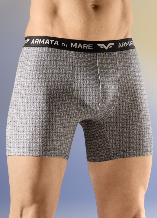 Pants & boxershorts - Set van drie broeken met elastische tailleband, in Größe 005 bis 011, in Farbe 2X GRAU-BEIGE-SCHWARZ, 1X UNI SCHWARZ