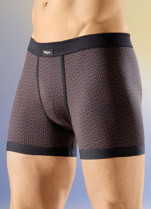 Slips & broeken - Set van vier onderbroeken met zachte tailleband, in Größe 005 bis 011, in Farbe 2X ZWART-TERRACOTTA, 2X ZWART-WIT Ansicht 1