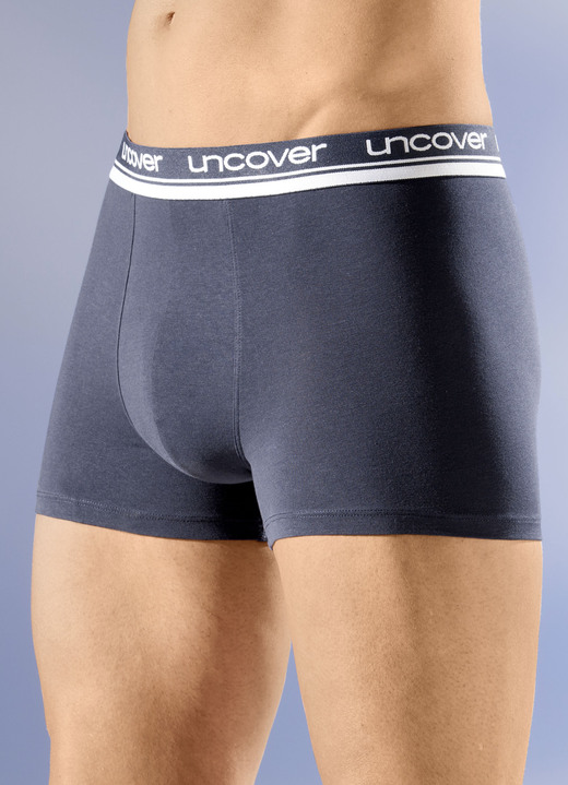 Pants & boxershorts - Discover by Schiesser, driepack broeken met elastische tailleband, in Größe 004 bis 009, in Farbe 3X MARINE Ansicht 1