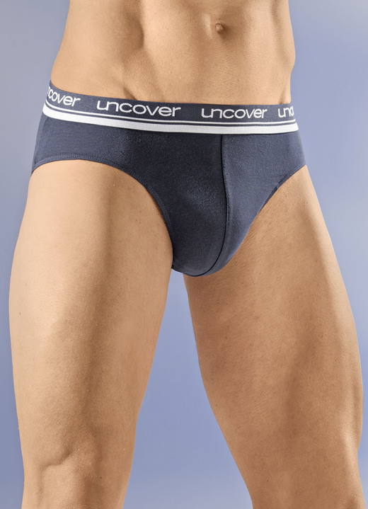 Slips & onderbroeken - Discover by Schiesser, set van drie slips met elastische tailleband, in Größe 004 bis 009, in Farbe 3X MARINE Ansicht 1
