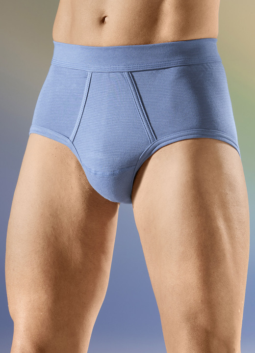 Slips & broeken - Set van vier slips met zachte tailleband, in Größe 005 bis 012, in Farbe 2X JEANS BLAUW-LICHTBLAUWE MELTER, 2X ANTRACIET-LICHTGRIJZE MELTER Ansicht 1