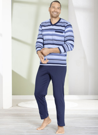 Voordeelverpakking: Set van pyjama en korte broek met V-hals