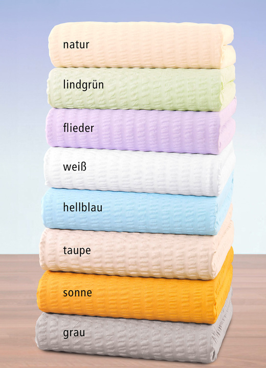 Hoeslakens - Huidvriendelijke seersucker hoeslakens van Florella, in Größe 133 (1x 100/190–200 cm) bis 138 (1x 180/190–200 cm), in Farbe NATUREL