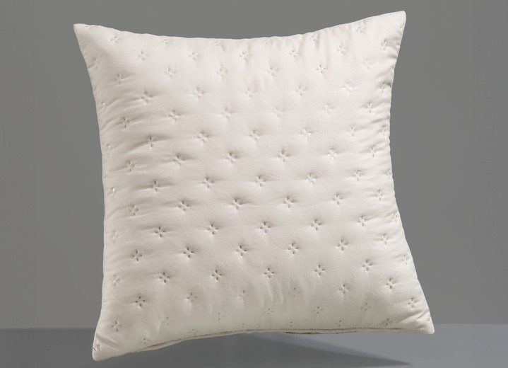 Spreien - Stijlvolle sprei met lintrand, in Größe 873 (eenpersoonsbed, 135 x 210 cm) bis 924 (1 kussensloop, 50x 50 cm), in Farbe BEIGE Ansicht 1