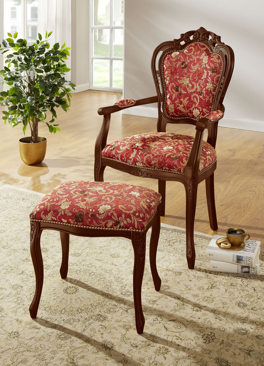 Stoelen & zitbanken - Zitting met massief beukenhouten frame, in Farbe RODE NOTENBOOM, in Ausführung Kruk Ansicht 1
