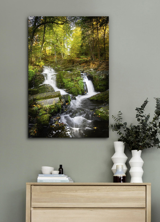 Landschap - Hoogwaardige canvasafbeelding “Selkefall in de Harz”, in Farbe KLEURRIJK, in Ausführung B40xH60xT1,8 cm Ansicht 1