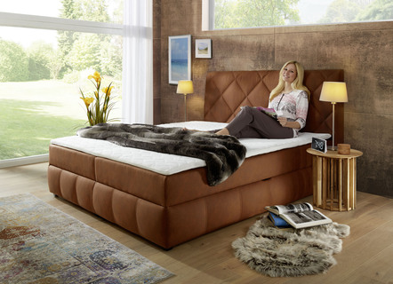 Boxspringbed met bedbox en topper