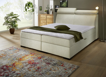 Boxspringbed op hoogwaardig frame van echt hout