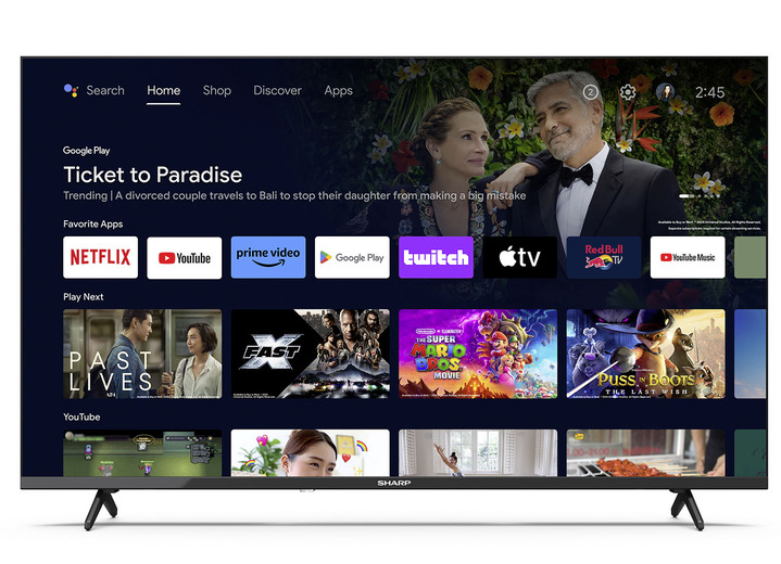 TV - Scherpe FH2EA frameloze Full HD LED Android TV, in Farbe SCHWARZ Ansicht 1