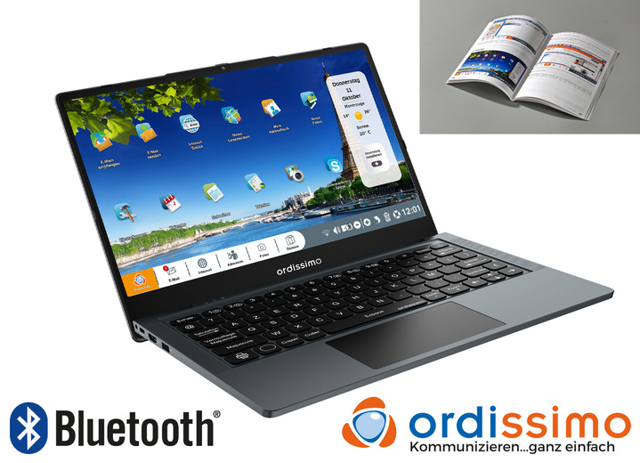 Computers & elektronica - Ordissimo Agathe 4-laptop met eenvoudig te gebruiken besturingssysteem, in Farbe GRIJS Ansicht 1