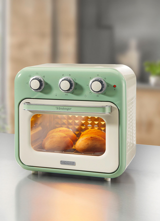 Ariete 2-in-1 heteluchtoven in vintage design
