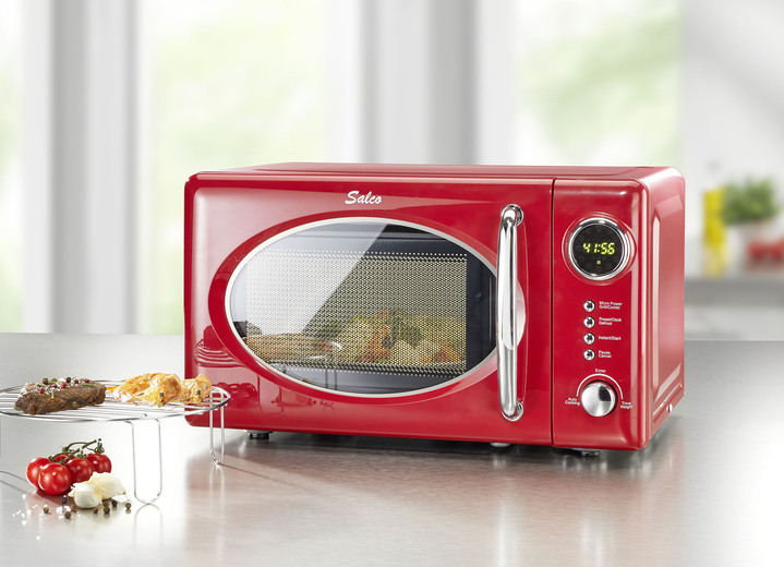 Keukenapparaten - Retro magnetron met grillfunctie, in Farbe ROT Ansicht 1