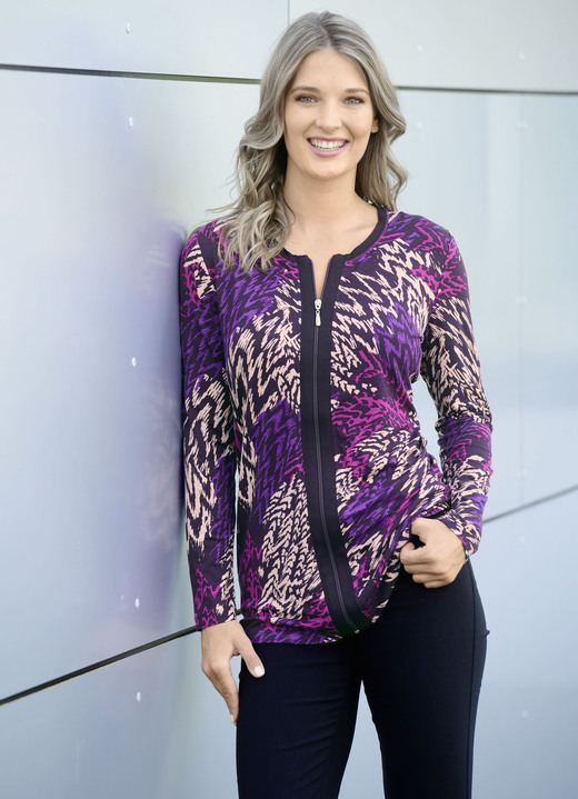 Shirtjasjes - Overhemdjasje met praktische rits, in Größe 038 bis 054, in Farbe LILA-FUCHSIA-ALTROSÉ Ansicht 1