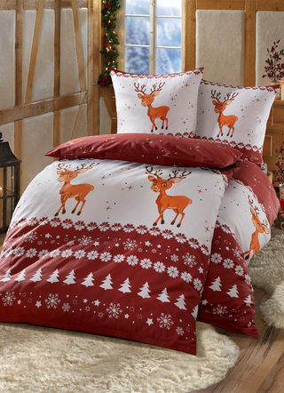 Flanellen bedlinnenset met ritssluiting