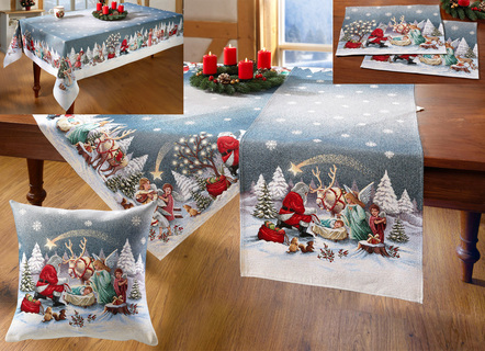 Tafel- en kamerdecoratie gemaakt van tapijt