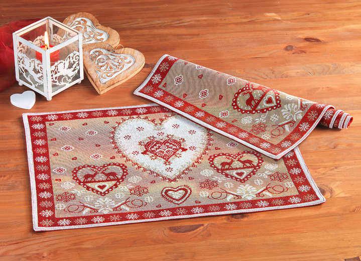 Tafellakens - Gobelin placemat, 2 stuks, in Farbe ROOD-MEERKLEURIG Ansicht 1