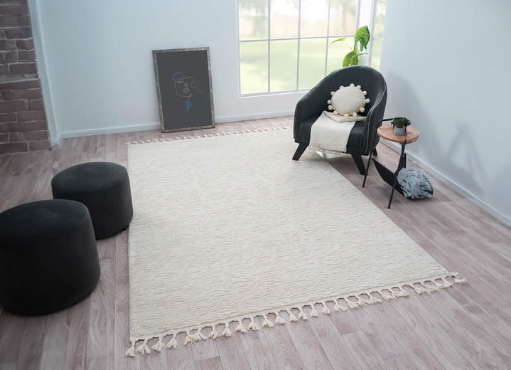 - Onderhoudsvriendelijke bruggen en tapijten van een synthetische materiaalmix, in Größe 276 (tapijt, 190x240 cm) bis 282 (Tapijt, 200 x 290 cm), in Farbe WEISS Ansicht 1