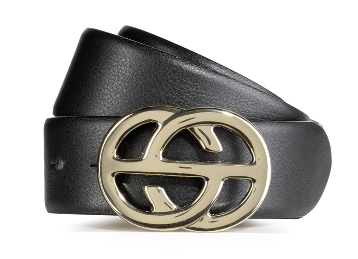 Accessoires - Leren riem, in Größe 085 bis 115, in Farbe SCHWARZ