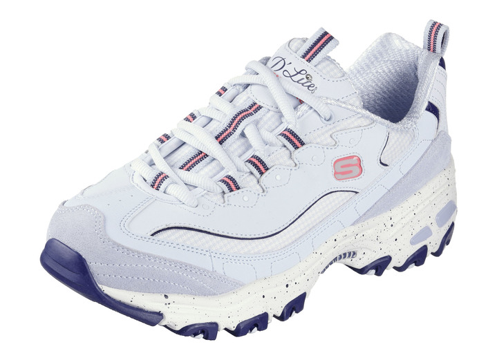 Instappers & veterschoenen - SKECHERS sneakers met veters en suède afwerking, in Größe 036 bis 041, in Farbe BLAU-PINK Ansicht 1