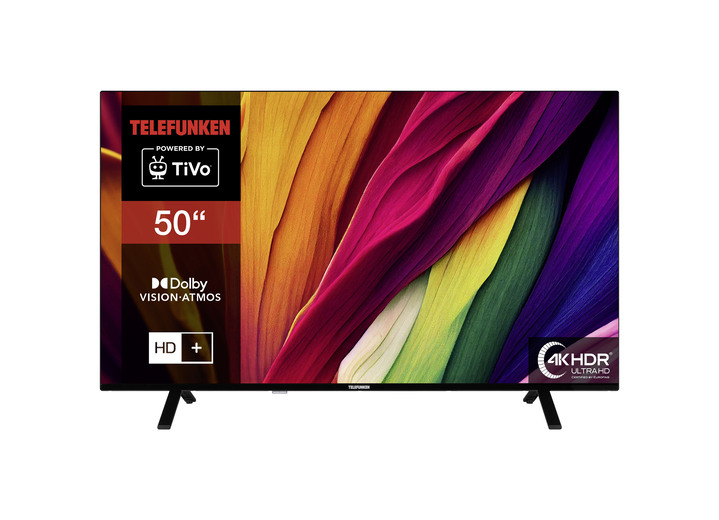 TV - Telefunken XU50TO750S 4K-UHD LED-TV, in Farbe SCHWARZ Ansicht 1