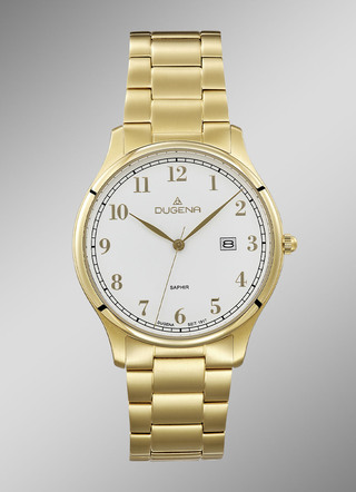 Dugena quartz herenhorloge met roestvrijstalen bandkast