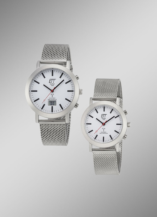 Radiografische-/solarhorloges - Radiogestuurd partnerhorloge met zonne-energie, in Farbe , in Ausführung Herenhorloge Ansicht 1