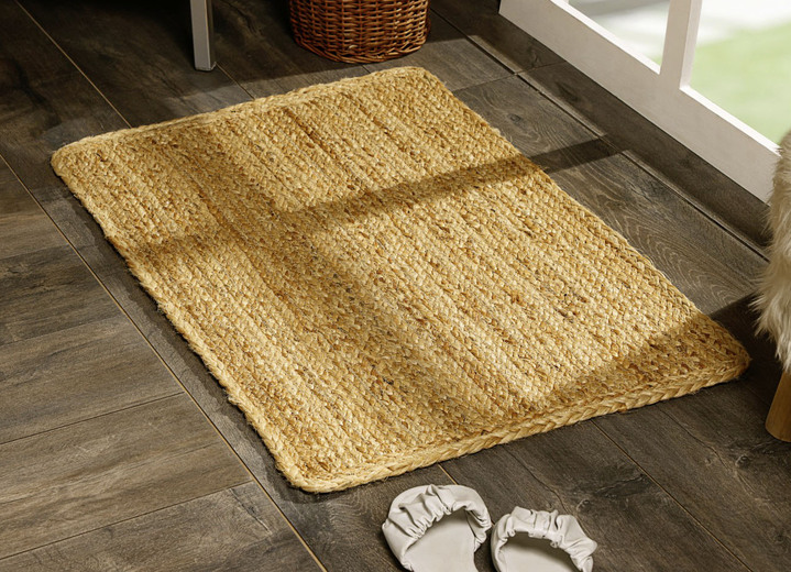 Modern - Onderhoudsvriendelijke tapijten en karpetten van 100% jute, in Größe 101 (brug 40x60 cm) bis 308 (rond tapijt ø 200 cm), in Farbe NATUR Ansicht 1