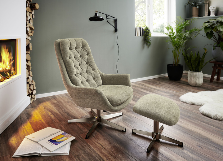TV fauteuil / relaxfauteuil - Comfortabele relaxstoel met kruk, in Farbe GRÜN Ansicht 1