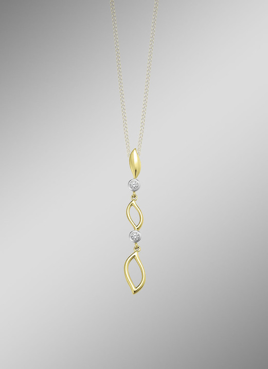 Hangers - Elegantie in twee kleuren: hanger met synthetische zirkonia, in Farbe  Ansicht 1