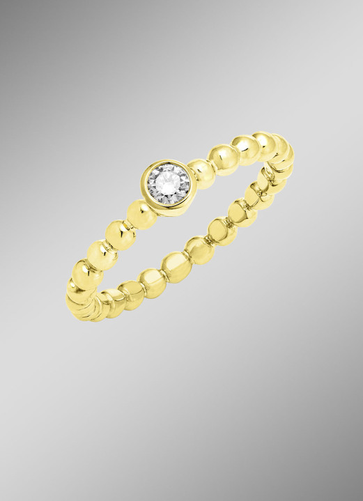 Ringen - Tijdloze damesring van goud met diamant, in Größe 160 bis 220, in Farbe  Ansicht 1