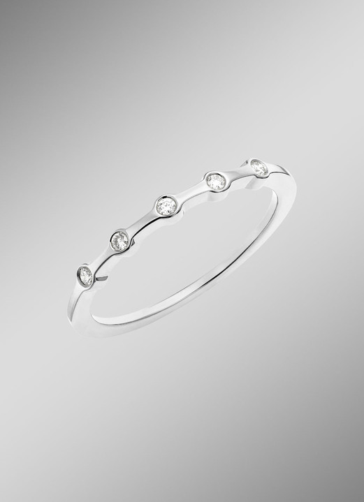 Ringen - Luxe damesring in witgoud met diamanten, in Größe 160 bis 220, in Farbe  Ansicht 1