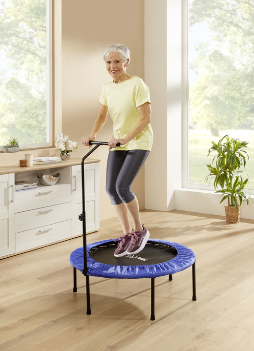 - Trampoline met in hoogte verstelbare handgreep, in Farbe BLAUW-ZWART Ansicht 1